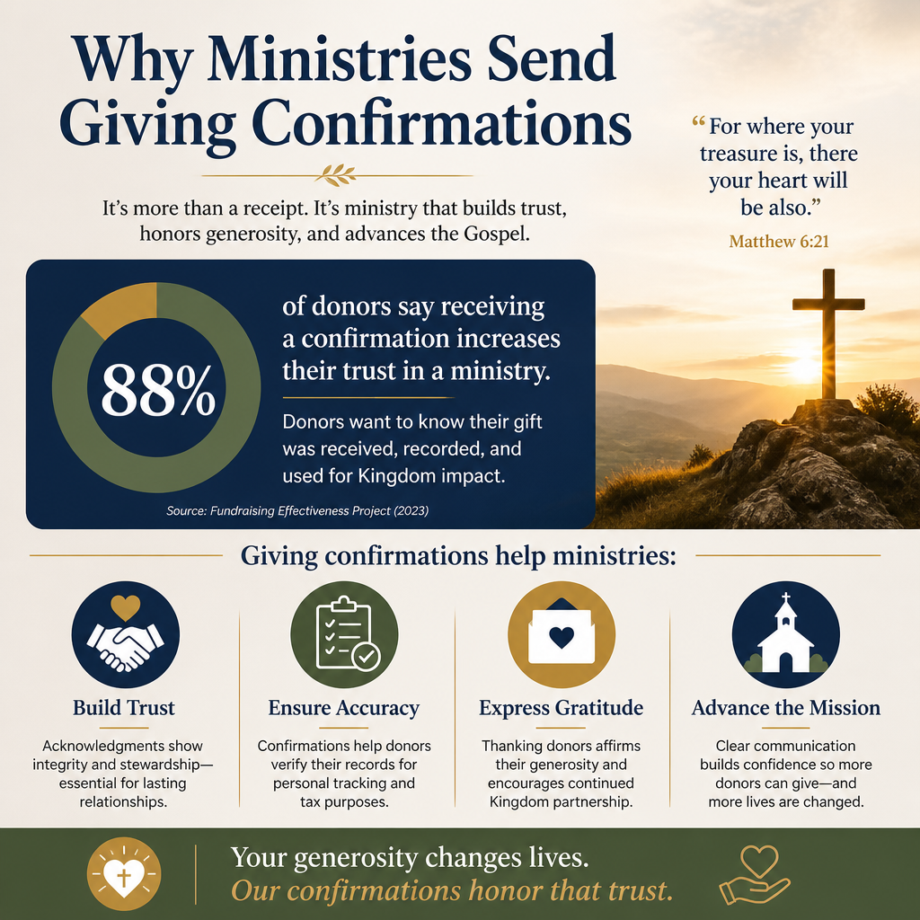 Why ministries send giving confirmations statistics