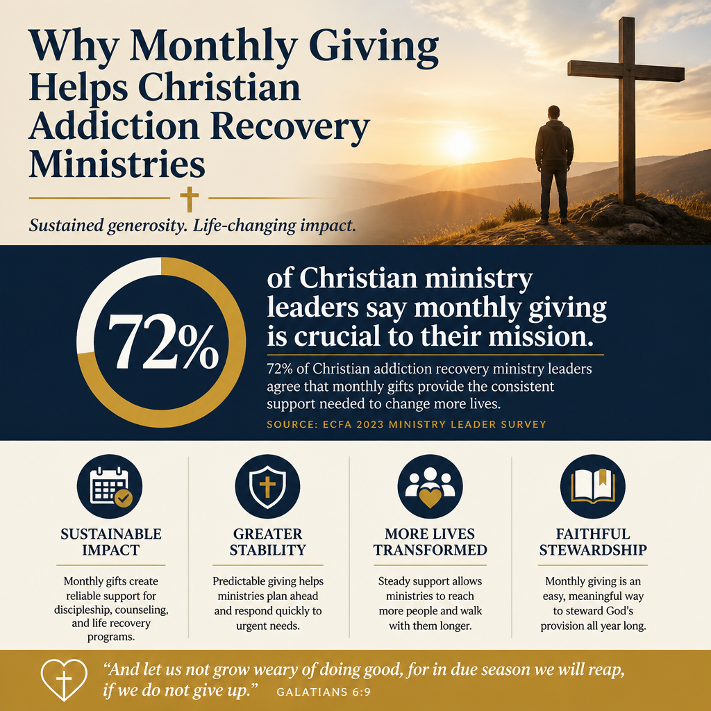 Why monthly giving helps Christian addiction recovery ministries statistics