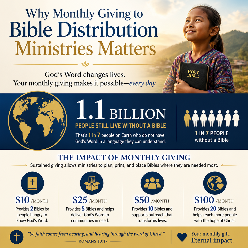 Why monthly giving to Bible distribution ministries matters statistics