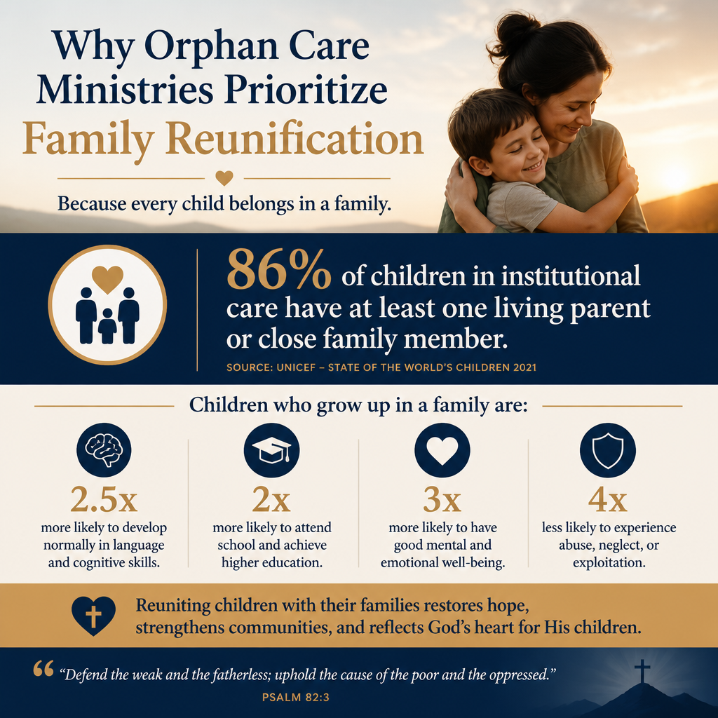 Why orphan care ministries prioritize family reunification statistics