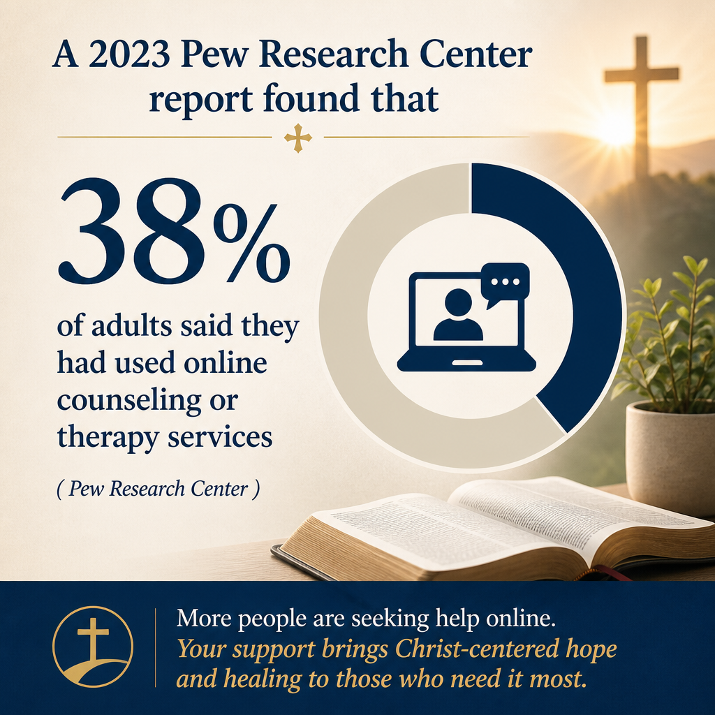 A 2023 Pew Research Center report found that 38% of adults said they had used online counseling or therapy services ( Pe